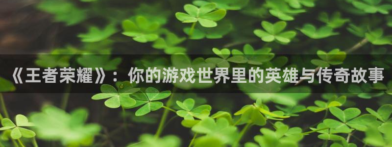 雷火竞技电竞平台网页版登录入口：《王者荣耀》：你的游戏世界里